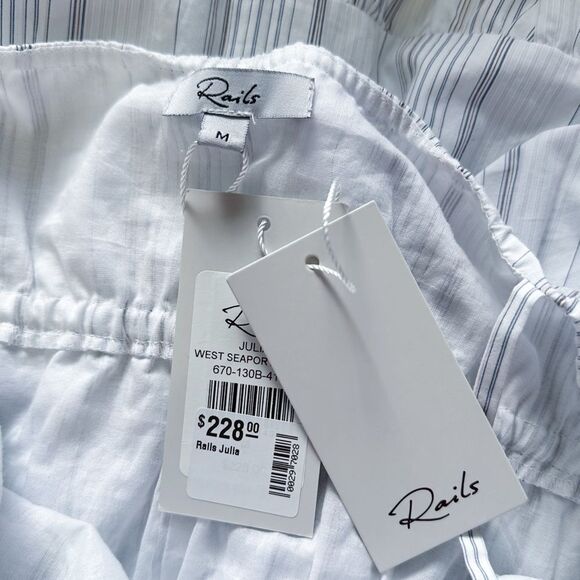 NWT Rails Size Medium Julia West Seaport Stripe Organic Cotton Midi Dress - Picture 11 of 12